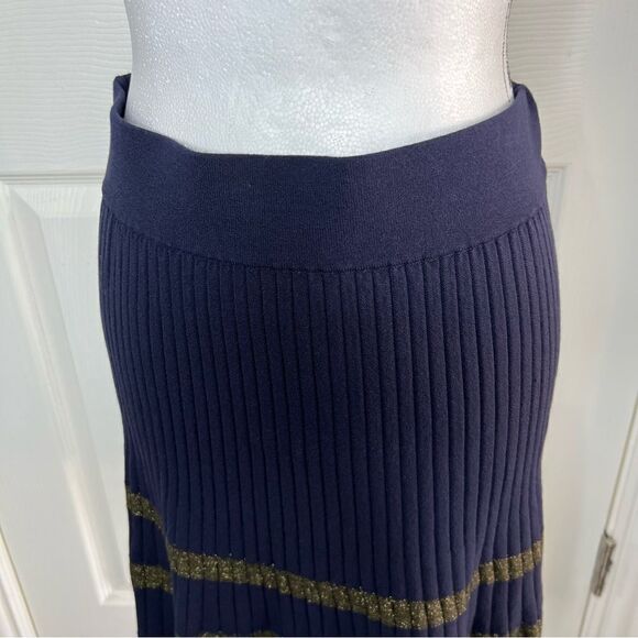 NEW! Ann Taylor Navy/Gold Academia Preppy Knit Sweater Skirt Size Small Petite - Picture 7 of 10
